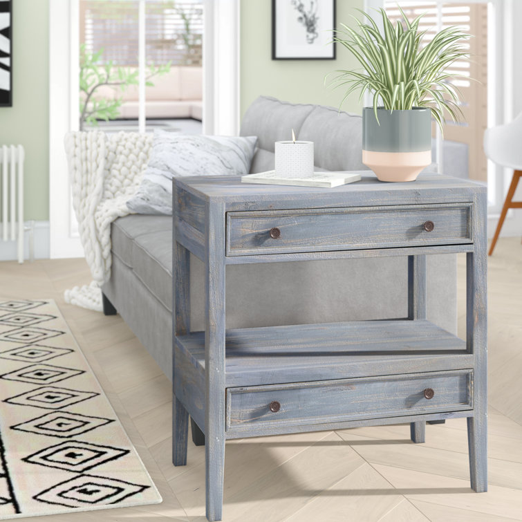 Rosecliff Heights Lundell Solid Wood 2 Drawer End Table Wayfair.ca